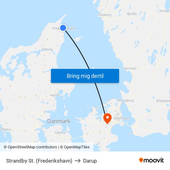 Strandby St. (Frederikshavn) to Darup map