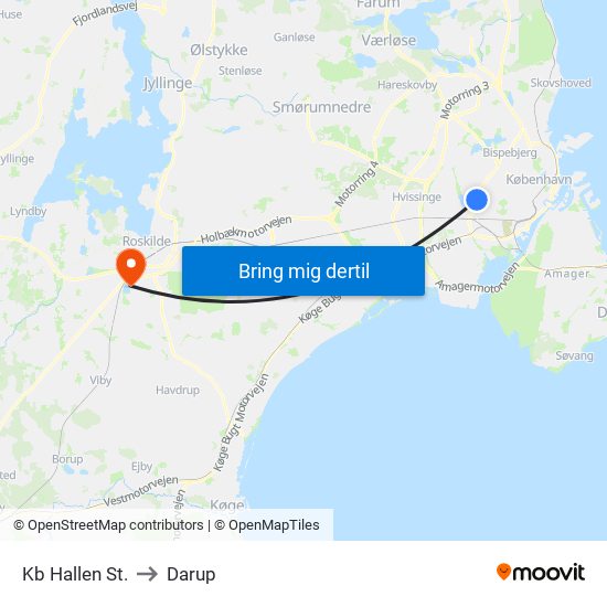 Kb Hallen St. to Darup map