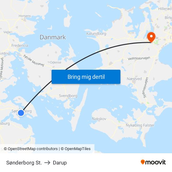 Sønderborg St. to Darup map