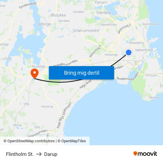 Flintholm St. to Darup map