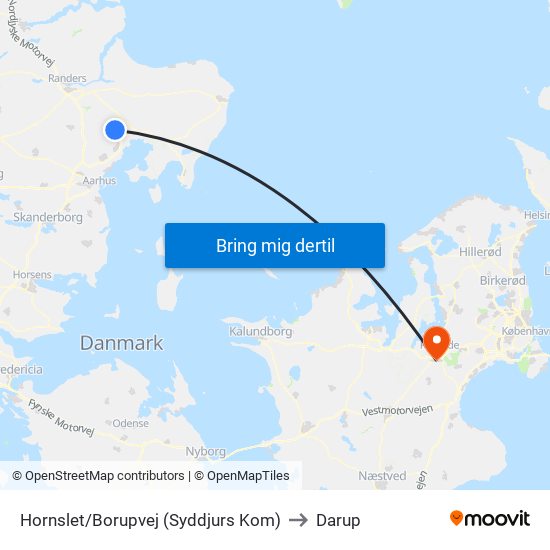 Hornslet/Borupvej (Syddjurs Kom) to Darup map