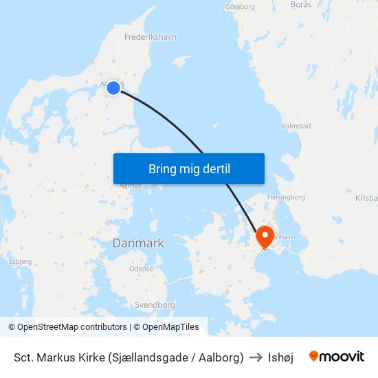 Sct. Markus Kirke (Sjællandsgade / Aalborg) to Ishøj map