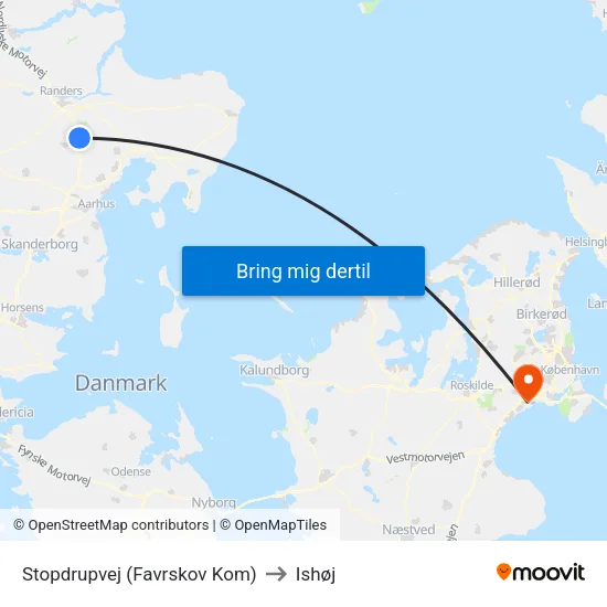 Stopdrupvej (Favrskov Kom) to Ishøj map