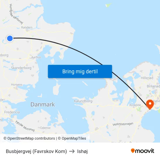 Busbjergvej (Favrskov Kom) to Ishøj map