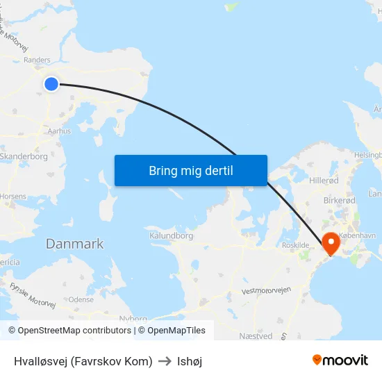 Hvalløsvej (Favrskov Kom) to Ishøj map