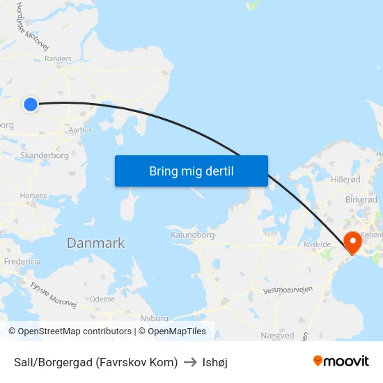 Sall/Borgergad (Favrskov Kom) to Ishøj map