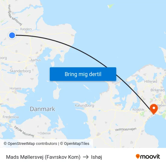 Mads Møllersvej (Favrskov Kom) to Ishøj map