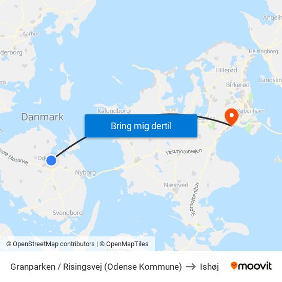 Granparken / Risingsvej (Odense Kommune) to Ishøj map