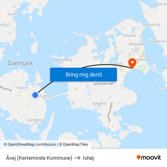 Åvej (Kerteminde Kommune) to Ishøj map