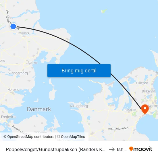 Poppelvænget/Gundstrupbakken (Randers Kom) to Ishøj map