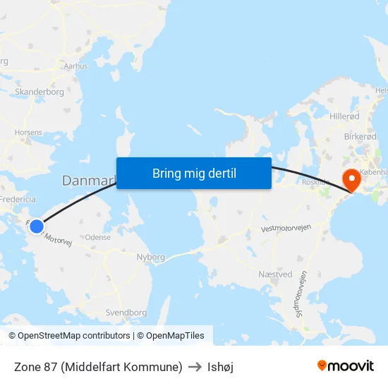 Zone 87 (Middelfart Kommune) to Ishøj map