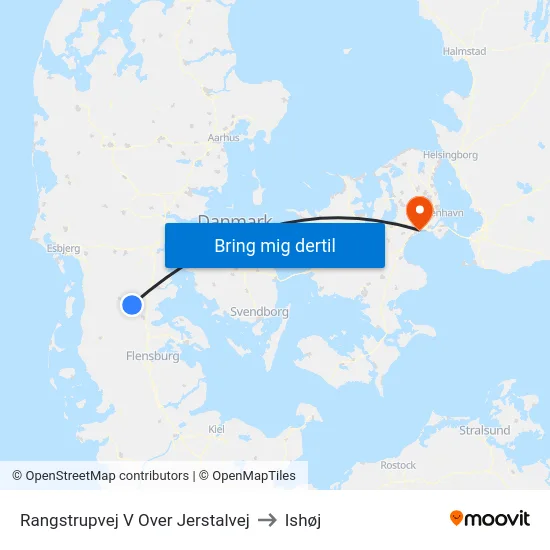 Rangstrupvej V Over Jerstalvej to Ishøj map