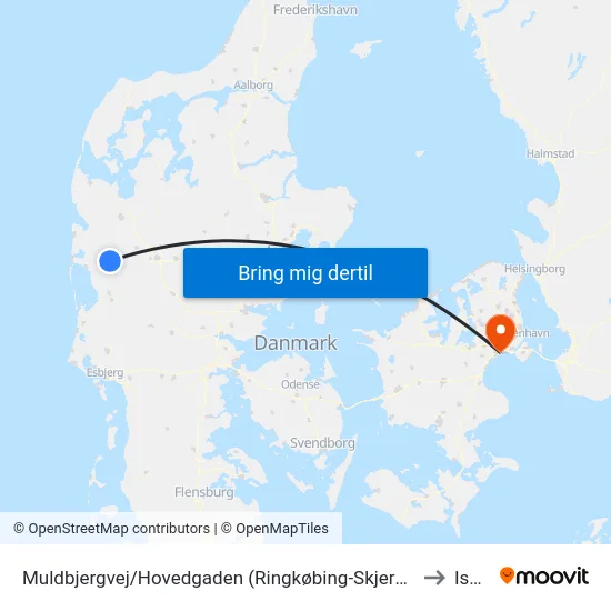 Muldbjergvej/Hovedgaden (Ringkøbing-Skjern Kom) to Ishøj map