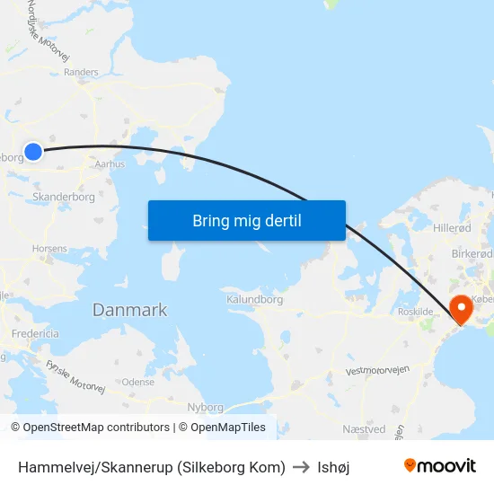 Hammelvej/Skannerup (Silkeborg Kom) to Ishøj map