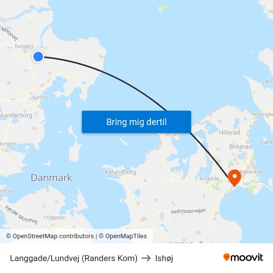 Langgade/Lundvej (Randers Kom) to Ishøj map