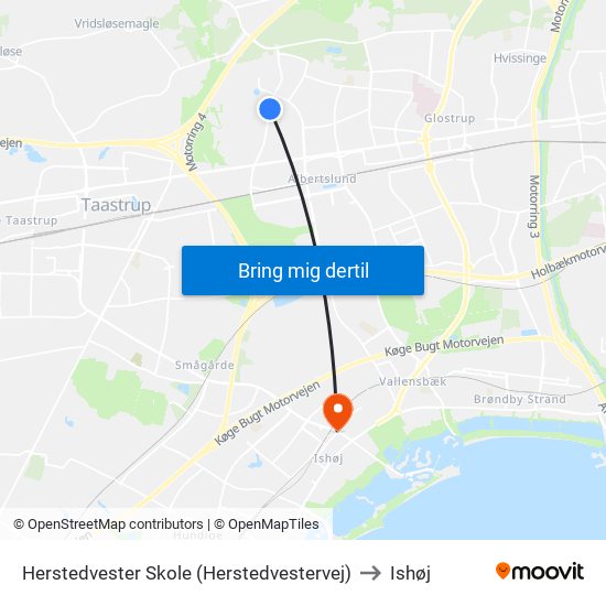 Herstedvester Skole (Herstedvestervej) to Ishøj map