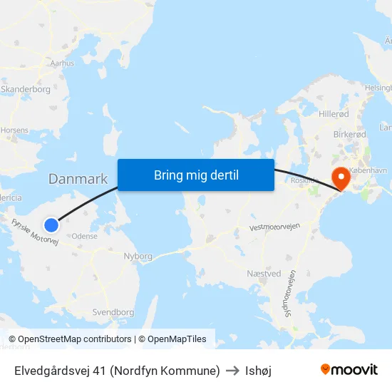 Elvedgårdsvej 41 (Nordfyn Kommune) to Ishøj map