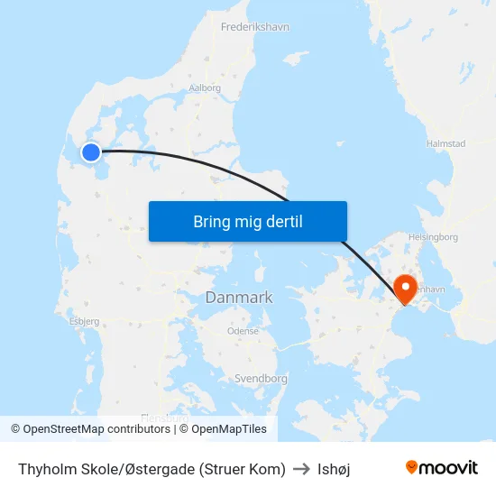 Thyholm Skole/Østergade (Struer Kom) to Ishøj map
