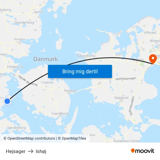 Hejsager to Ishøj map