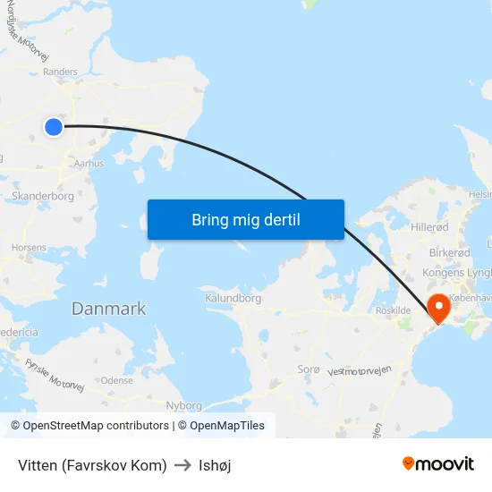 Vitten (Favrskov Kom) to Ishøj map