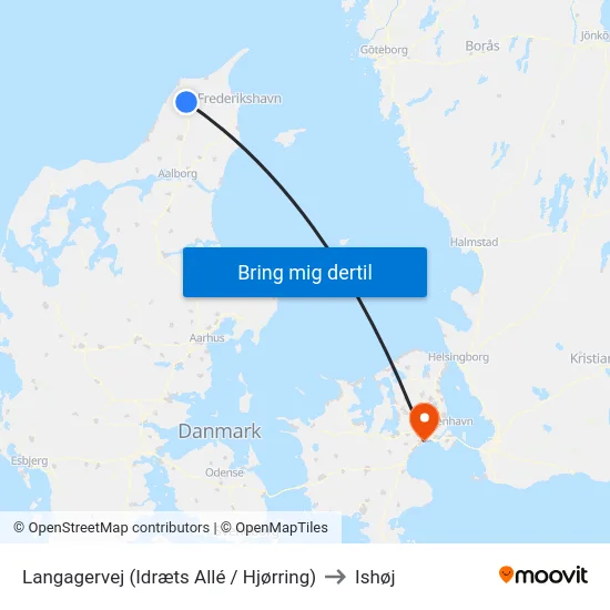 Langagervej (Idræts Allé / Hjørring) to Ishøj map