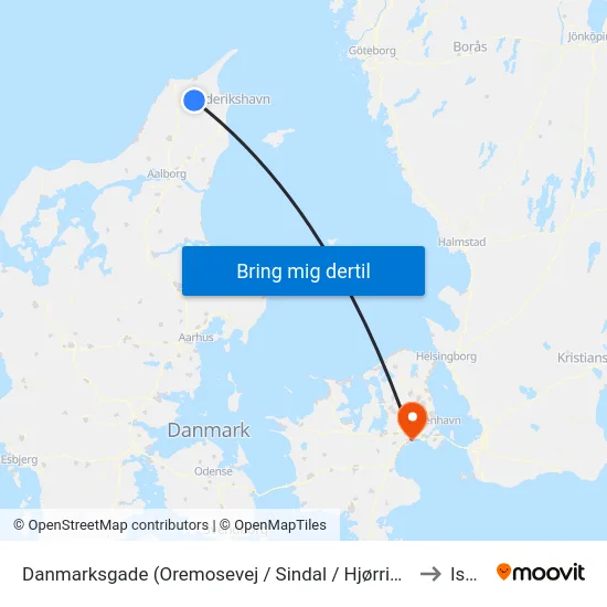 Danmarksgade (Oremosevej / Sindal / Hjørring K.) to Ishøj map