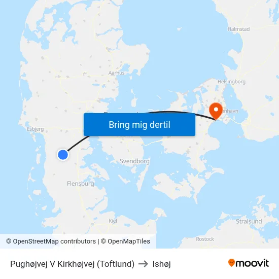 Pughøjvej V Kirkhøjvej (Toftlund) to Ishøj map