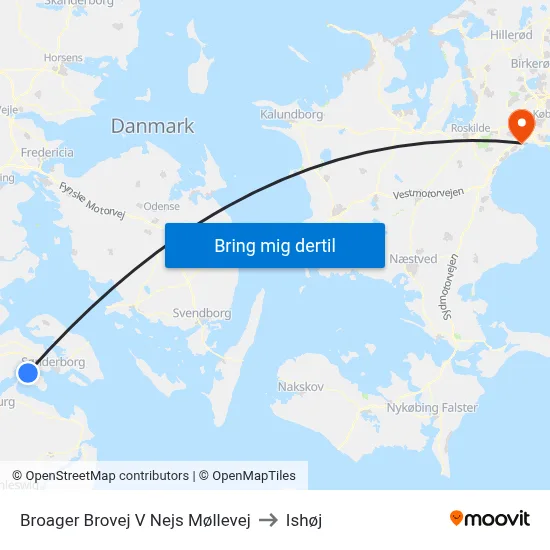 Broager Brovej V Nejs Møllevej to Ishøj map