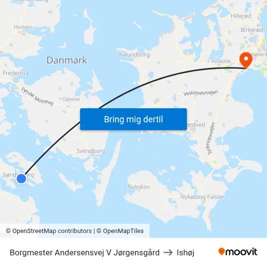 Borgmester Andersensvej V Jørgensgård to Ishøj map
