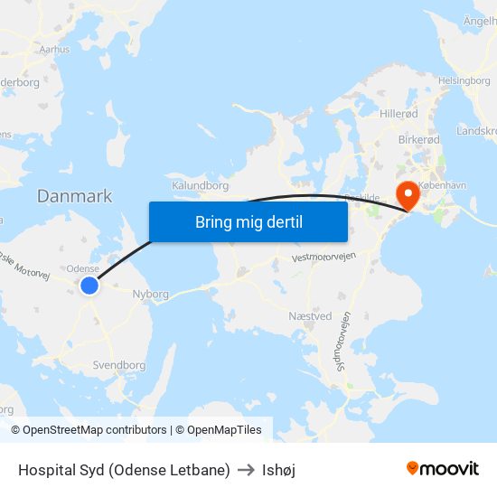 Hospital Syd (Odense Letbane) to Ishøj map