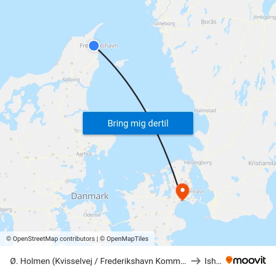 Ø. Holmen (Kvisselvej / Frederikshavn Kommune) to Ishøj map