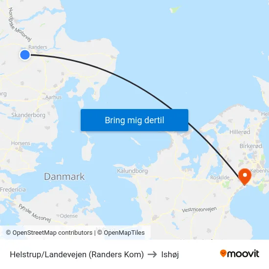 Helstrup/Landevejen (Randers Kom) to Ishøj map