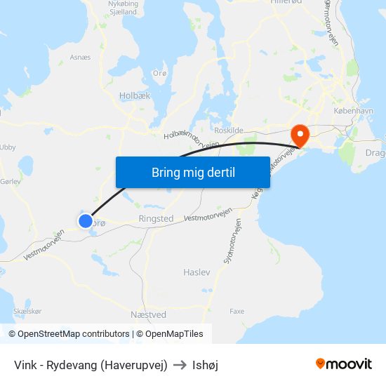 Vink - Rydevang (Haverupvej) to Ishøj map