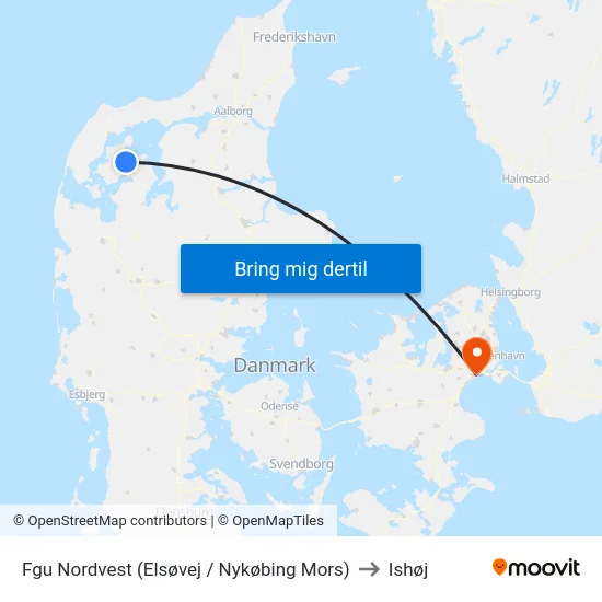 Fgu Nordvest (Elsøvej / Nykøbing Mors) to Ishøj map