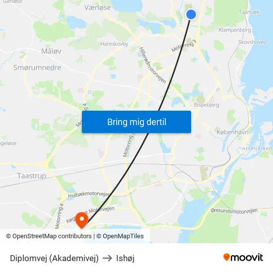Diplomvej (Akademivej) to Ishøj map