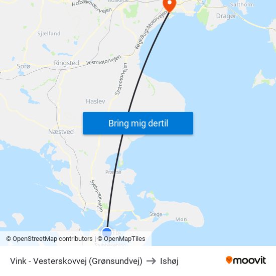 Vink - Vesterskovvej (Grønsundvej) to Ishøj map