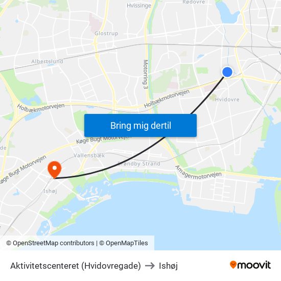 Aktivitetscenteret (Hvidovregade) to Ishøj map