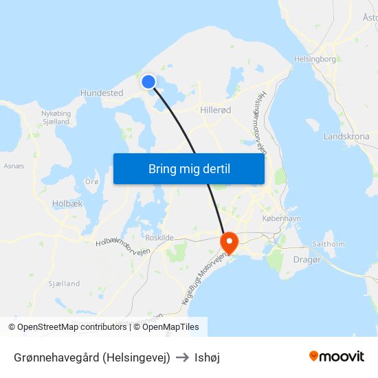 Grønnehavegård (Helsingevej) to Ishøj map