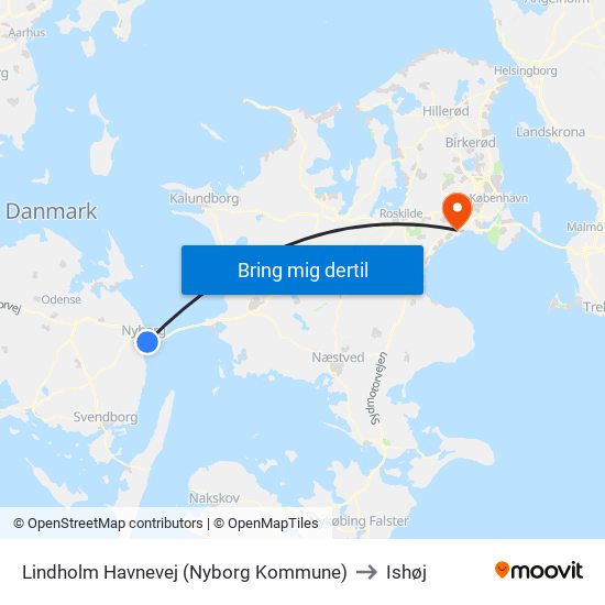 Lindholm Havnevej (Nyborg Kommune) to Ishøj map