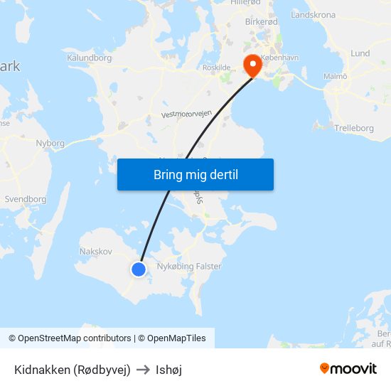 Kidnakken (Rødbyvej) to Ishøj map