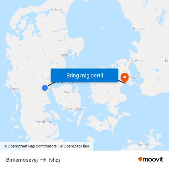 Birkemosevej to Ishøj map