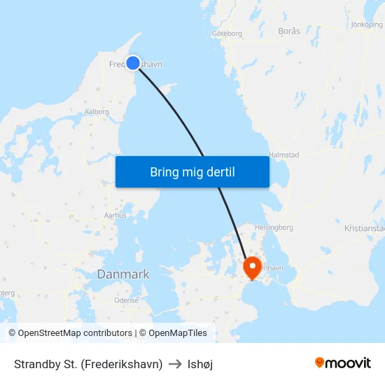Strandby St. (Frederikshavn) to Ishøj map