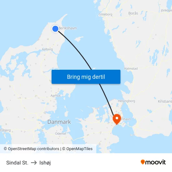 Sindal St. to Ishøj map