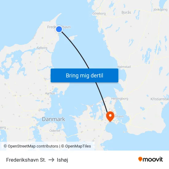 Frederikshavn St. to Ishøj map