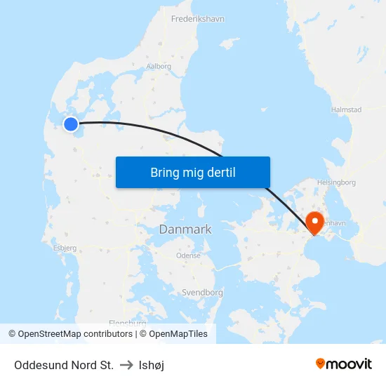 Oddesund Nord St. to Ishøj map