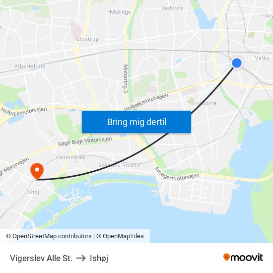 Vigerslev Alle St. to Ishøj map