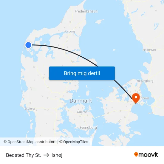 Bedsted Thy St. to Ishøj map
