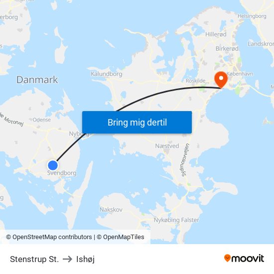 Stenstrup St. to Ishøj map