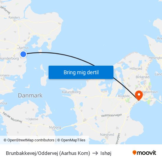 Brunbakkevej/Oddervej (Aarhus Kom) to Ishøj map