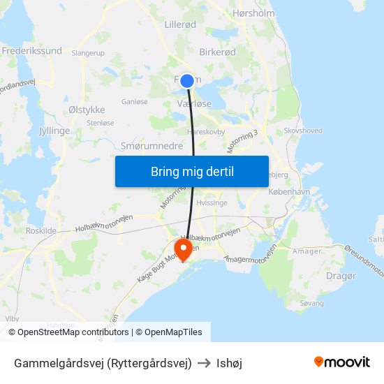 Gammelgårdsvej (Ryttergårdsvej) to Ishøj map